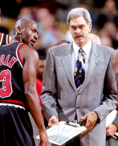 Chicago Bulls Michael Jordan and Phil Jackson 1997